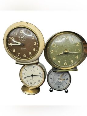 Vintage Alarm Clock Lot 4 Westclox Baby Ben x2 Slava USSR Prim Czechoslovakia